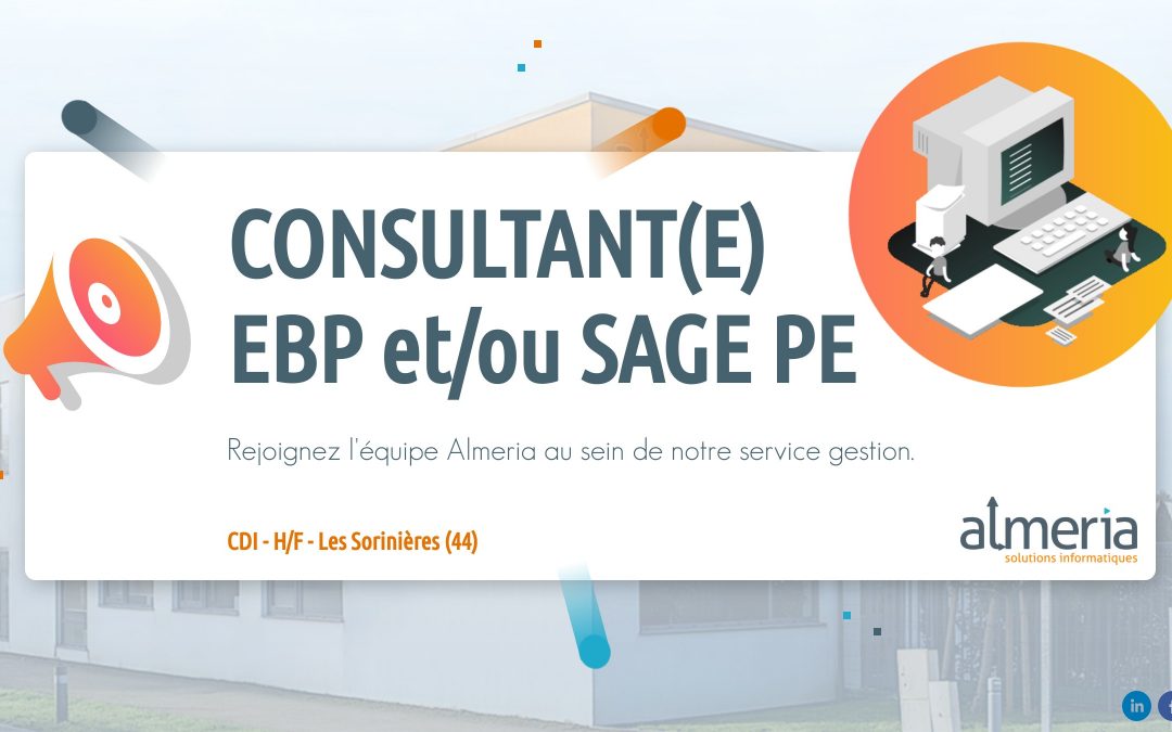 Poste à pourvoir : consultant(e) EBP et/ou SAGE PE