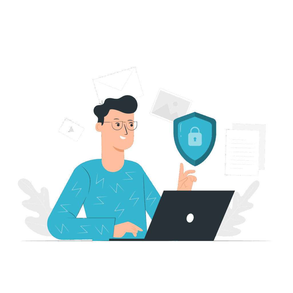 RSSI externalisé analysant la cybersécurité de l’entreprise sur ordinateur